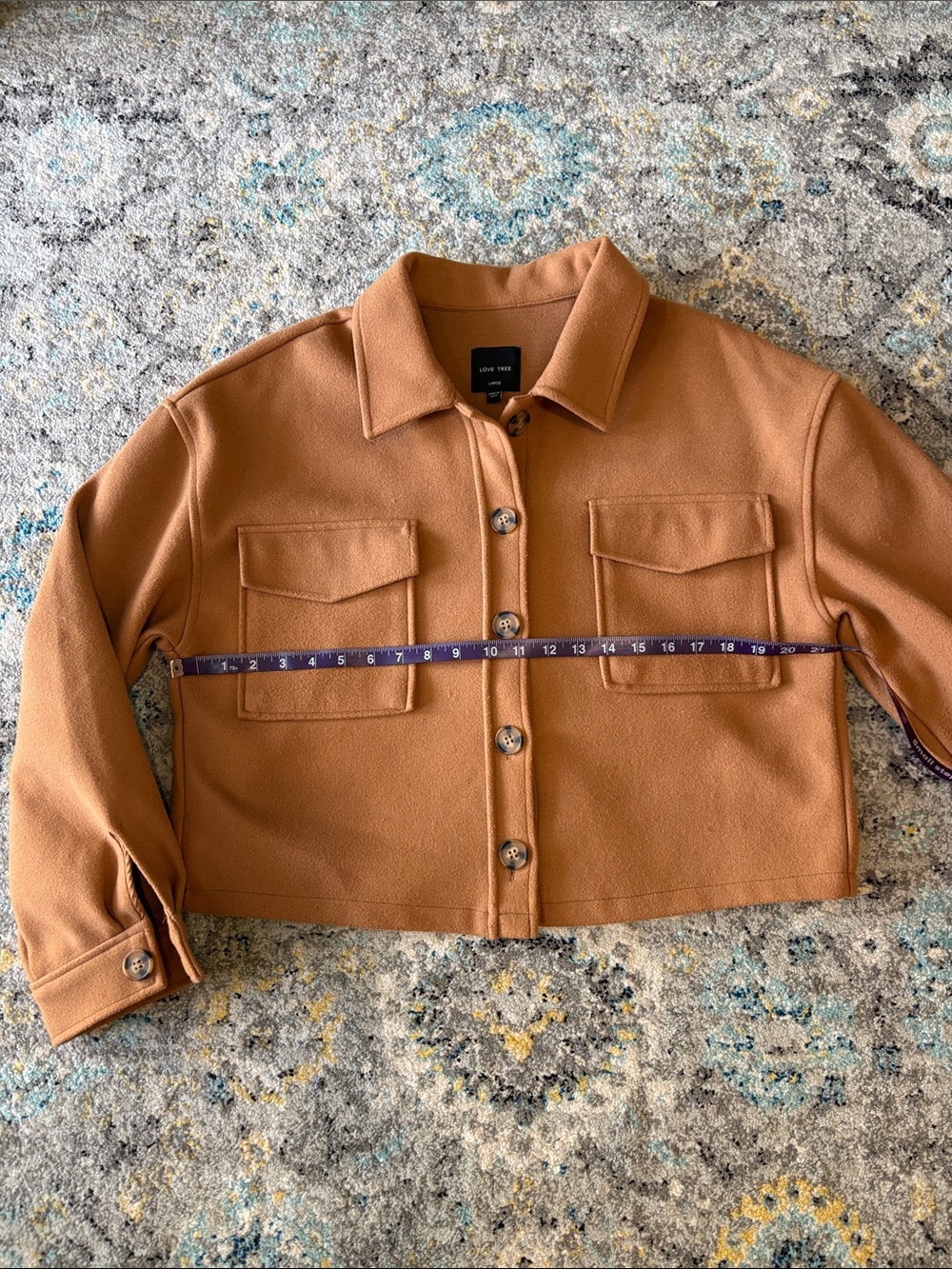 Love Tree Cropped Utility Jacket in Camel Brown